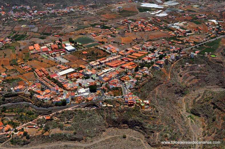 Vista aérea del casco urbano de Valsequillo/fotosaereasdecanarias.